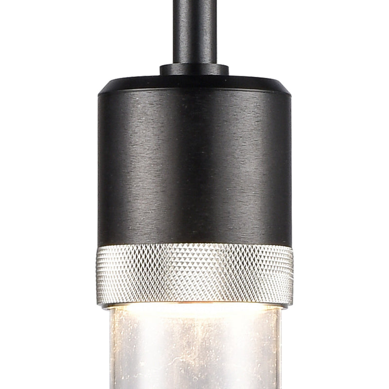 Zeev Lighting P11704-LED-SBB-K-PN-G1 LED Pendant, Satin Brushed Black