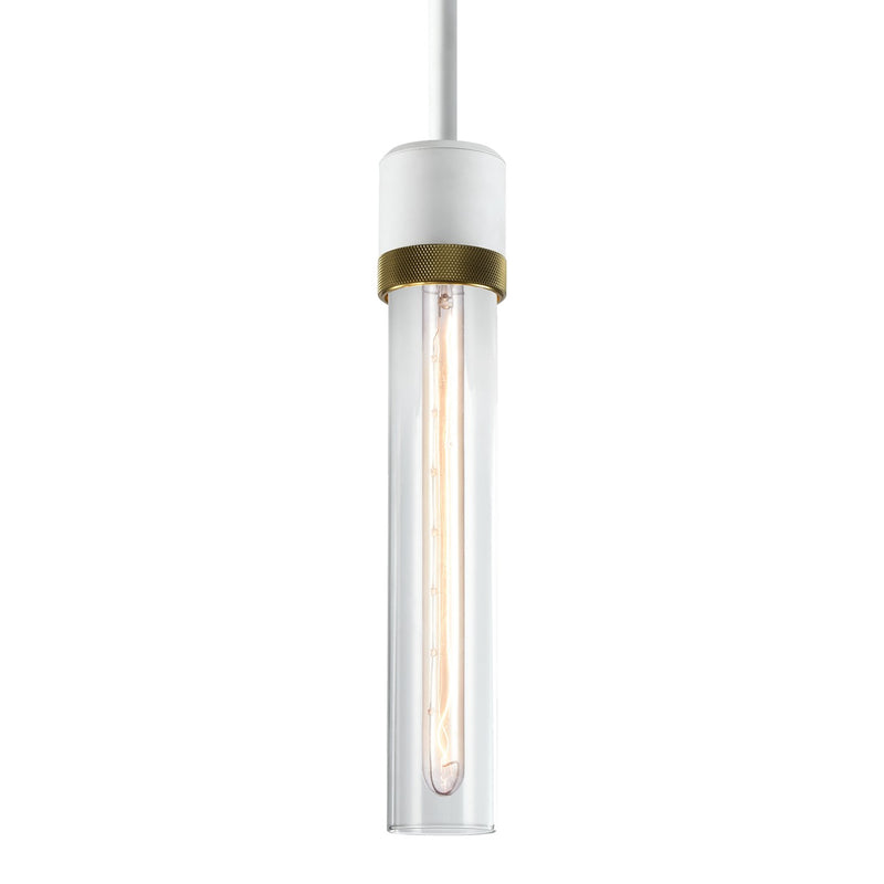 Zeev Lighting P11706-E26-MW-K-AGB-G1 One Light Pendant, Matte White