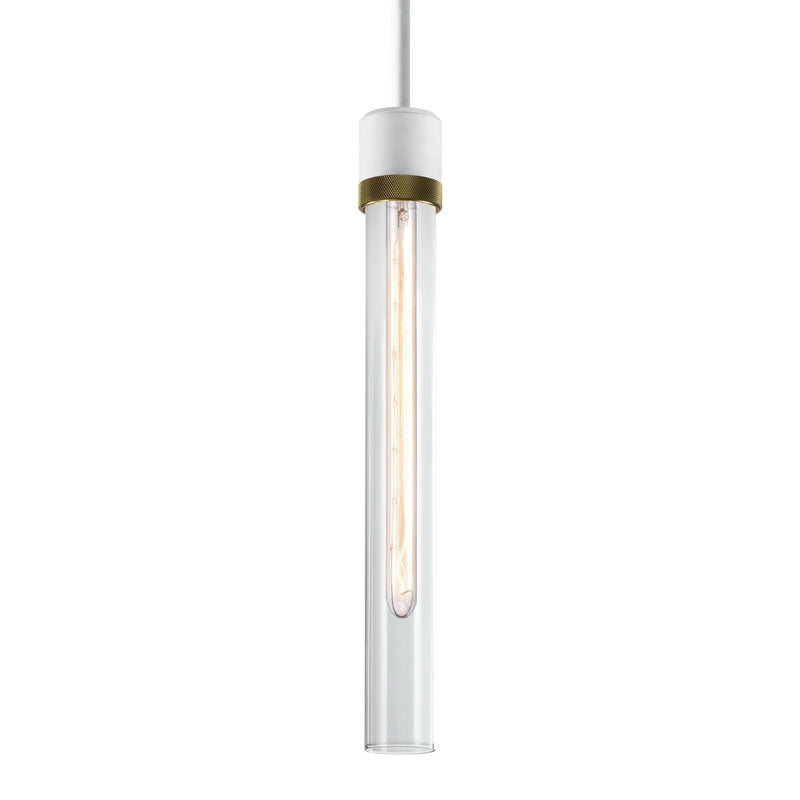 Zeev Lighting P11706-E26-MW-K-AGB-G2 One Light Pendant, Matte White