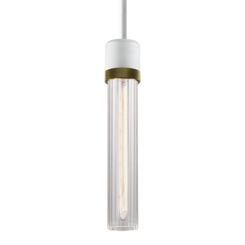 Zeev Lighting P11706-E26-MW-K-AGB-G3 One Light Pendant, Matte White