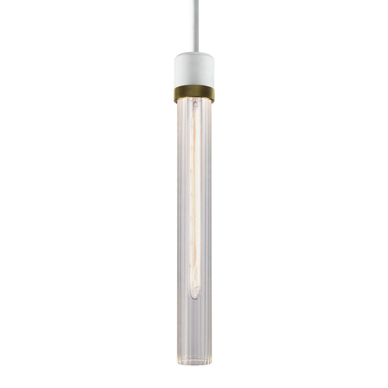 Zeev Lighting P11706-E26-MW-K-AGB-G4 One Light Pendant, Matte White