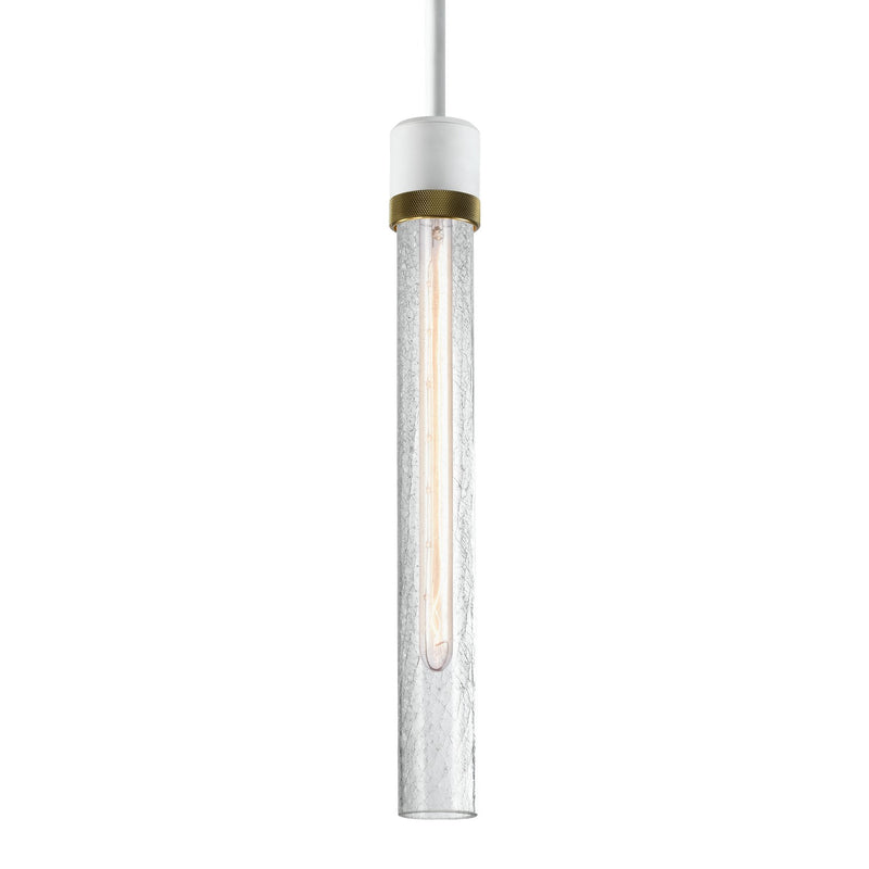 Zeev Lighting P11706-E26-MW-K-AGB-G6 One Light Pendant, Matte White