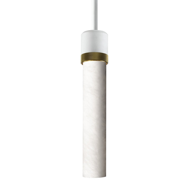 Zeev Lighting P11706-E26-MW-K-AGB-G9 One Light Pendant, Matte White