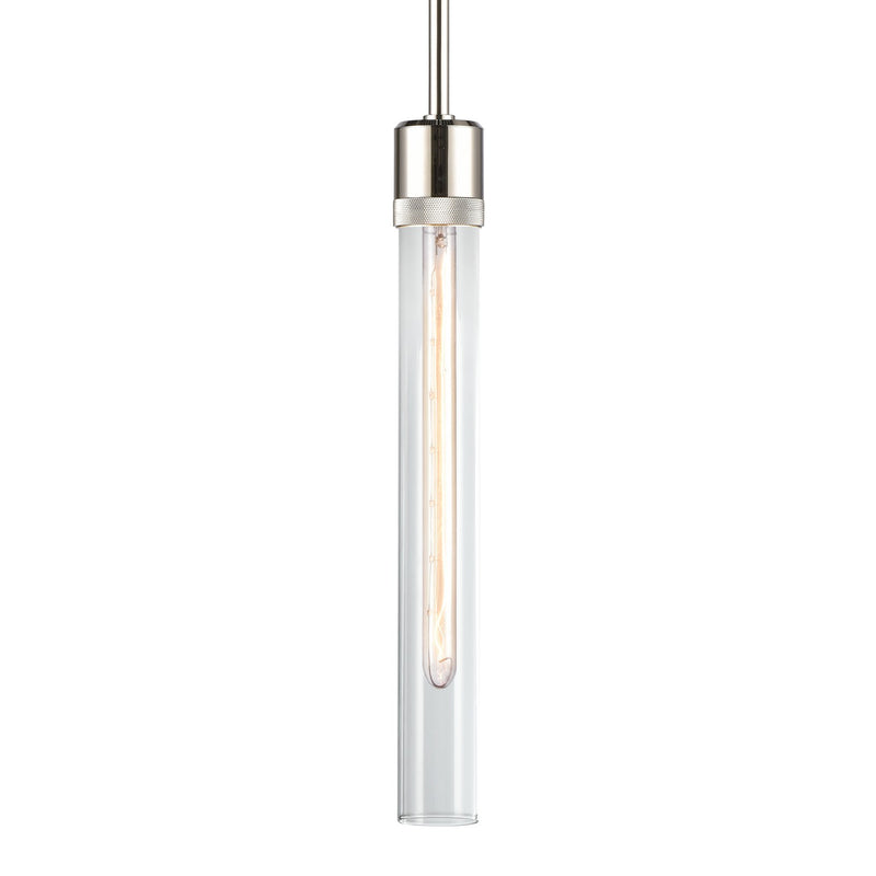Zeev Lighting P11707-E26-PN-G2 One Light Pendant, Polished Nickel