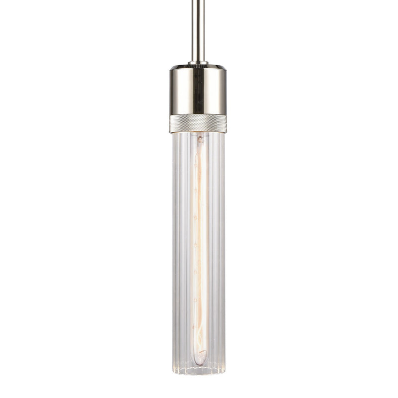 Zeev Lighting P11707-E26-PN-G3 One Light Pendant, Polished Nickel