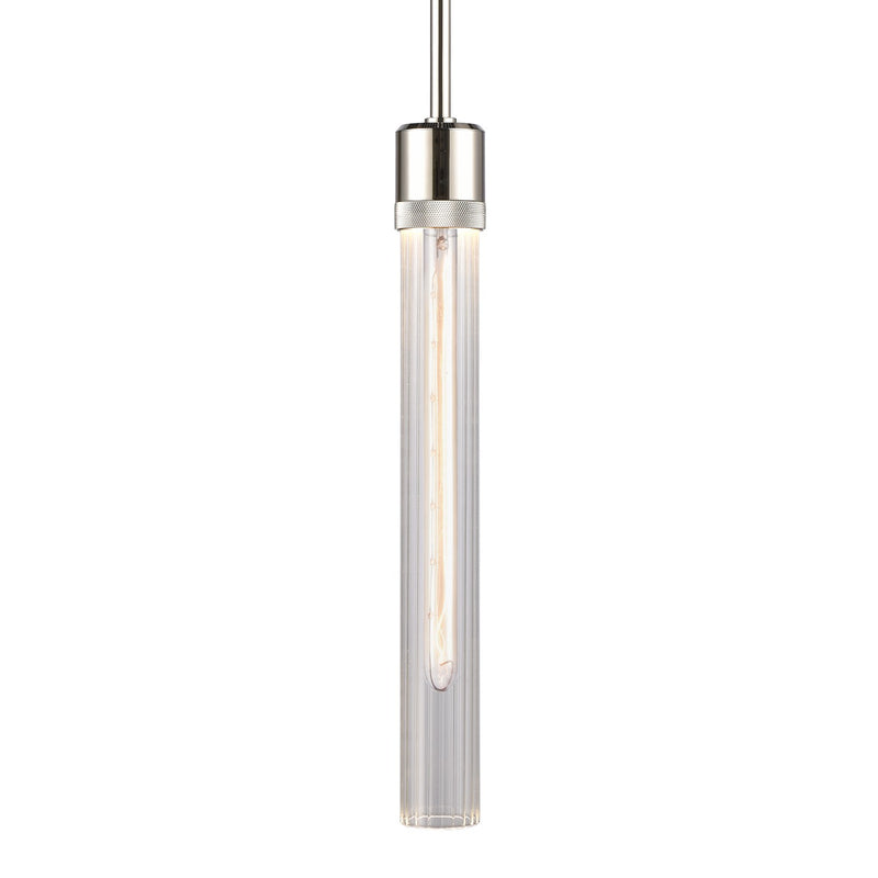 Zeev Lighting P11707-E26-PN-G4 One Light Pendant, Polished Nickel