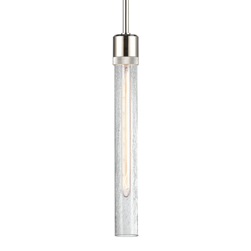 Zeev Lighting P11707-E26-PN-G6 One Light Pendant, Polished Nickel