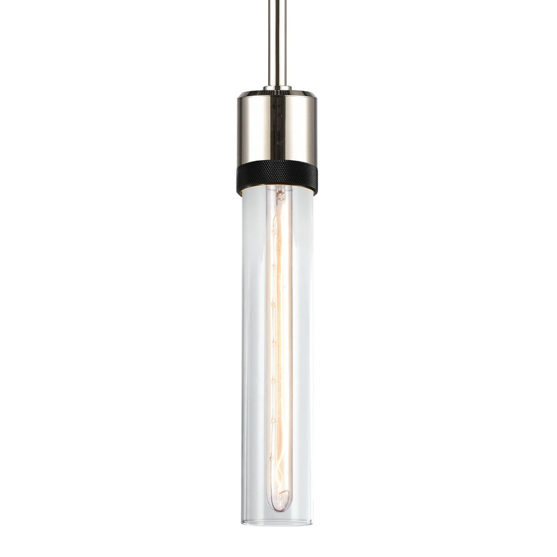 Zeev Lighting P11707-E26-PN-K-SBB-G1 One Light Pendant, Polished Nickel