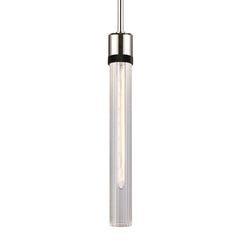 Zeev Lighting P11707-E26-PN-K-SBB-G4 One Light Pendant, Polished Nickel