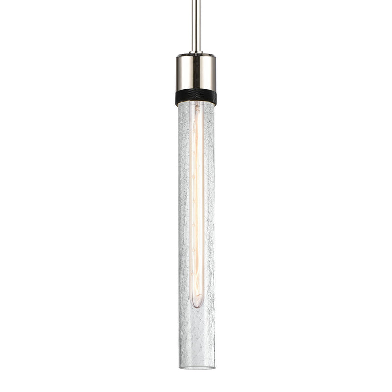 Zeev Lighting P11707-E26-PN-K-SBB-G6 One Light Pendant, Polished Nickel