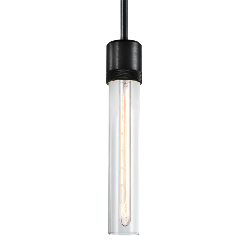 Zeev Lighting P11708-E26-SBB-G1 One Light Pendant, Satin Brushed Black