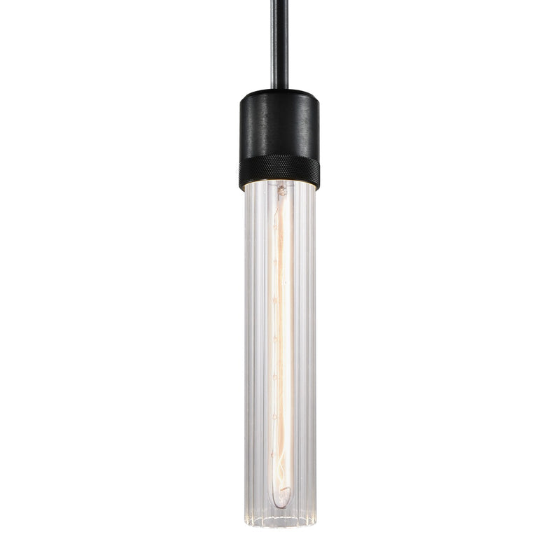 Zeev Lighting P11708-E26-SBB-G3 One Light Pendant, Satin Brushed Black