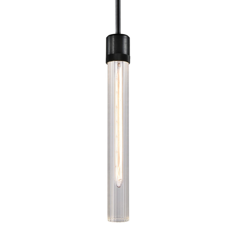 Zeev Lighting P11708-E26-SBB-G4 One Light Pendant, Satin Brushed Black