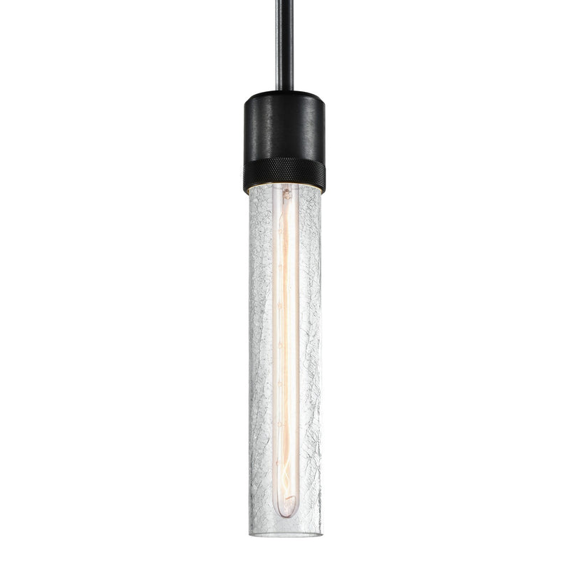 Zeev Lighting P11708-E26-SBB-G5 One Light Pendant, Satin Brushed Black