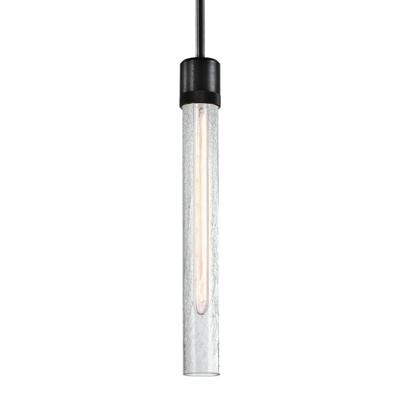 Zeev Lighting P11708-E26-SBB-G6 One Light Pendant, Satin Brushed Black