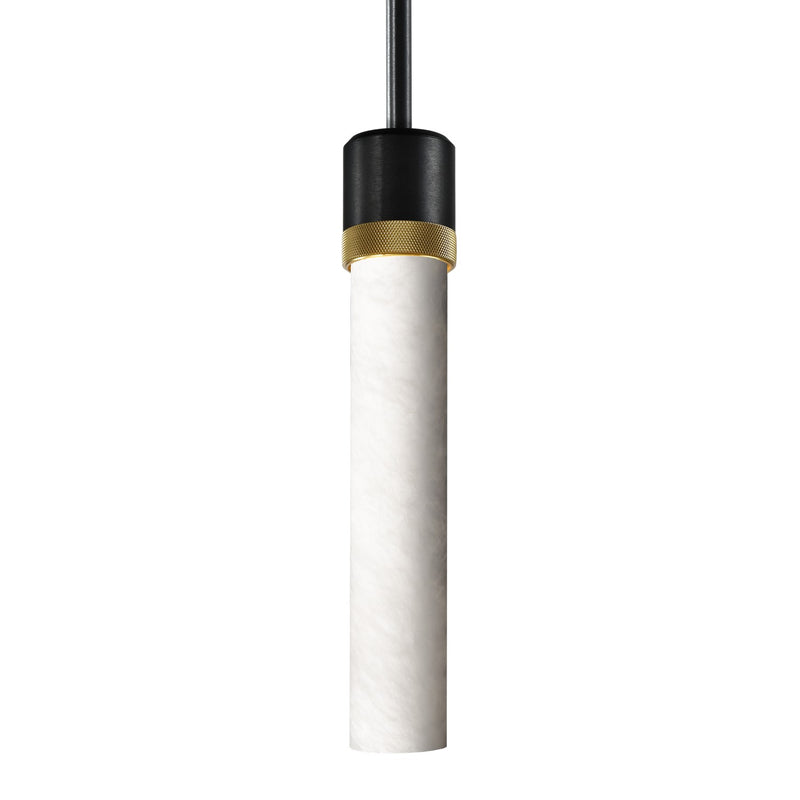 Zeev Lighting P11708-E26-SBB-K-AGB-G9 One Light Pendant, Satin Brushed Black