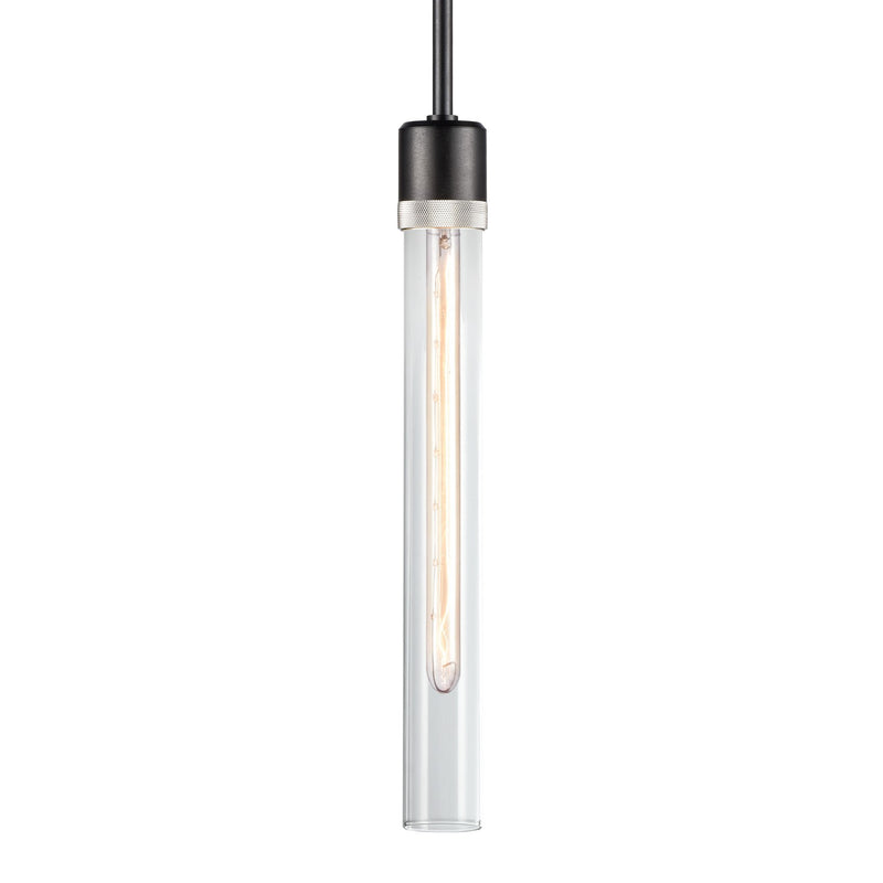 Zeev Lighting P11708-E26-SBB-K-PN-G2 One Light Pendant, Satin Brushed Black