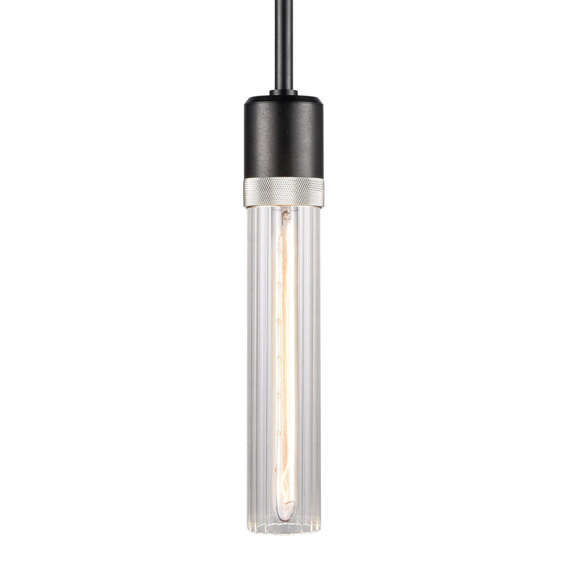 Zeev Lighting P11708-E26-SBB-K-PN-G3 One Light Pendant, Satin Brushed Black
