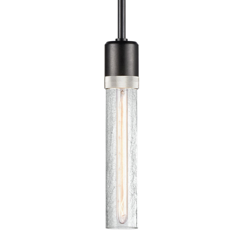 Zeev Lighting P11708-E26-SBB-K-PN-G5 One Light Pendant, Satin Brushed Black