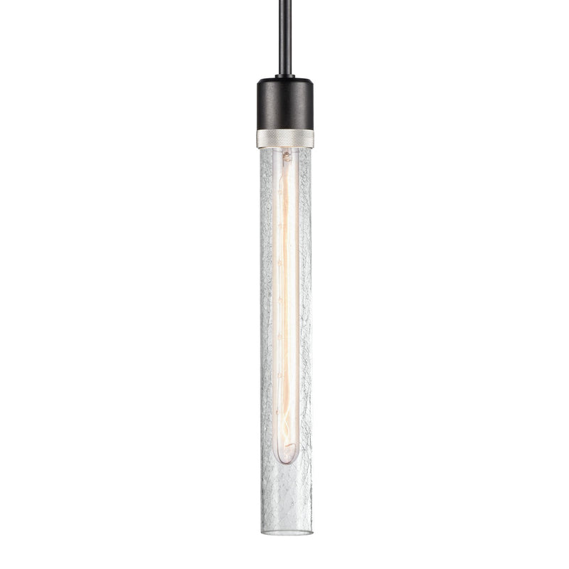 Zeev Lighting P11708-E26-SBB-K-PN-G6 One Light Pendant, Satin Brushed Black