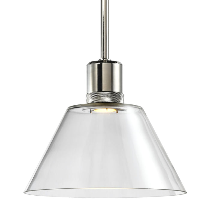 Zeev Lighting P11703-LED-PN-G13 LED Pendant, Polished Nickel
