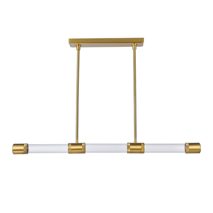 Zeev Lighting PL11725-LED-3-AGB-G3 LED Linear Pendant, Aged Brass