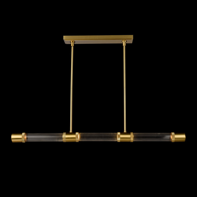 Zeev Lighting PL11725-LED-3-AGB-G3 LED Linear Pendant, Aged Brass