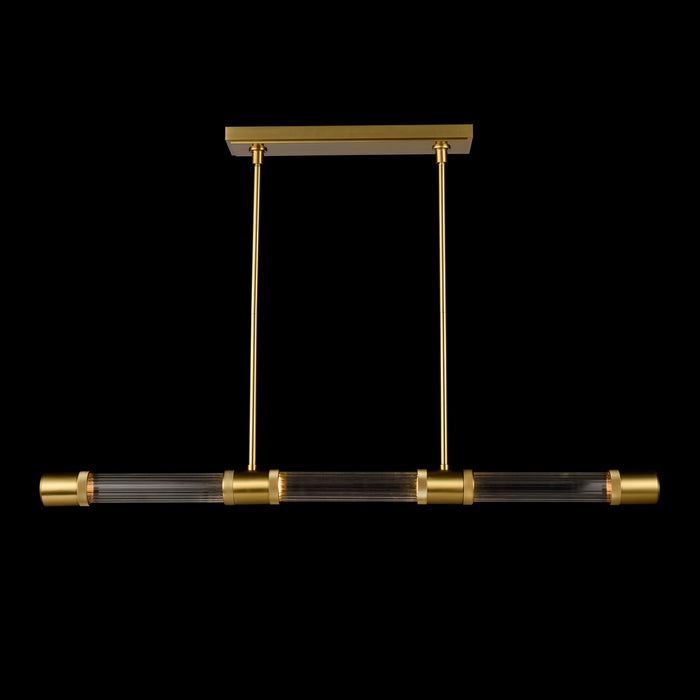 Zeev Lighting PL11725-LED-3-AGB-G3 LED Linear Pendant, Aged Brass