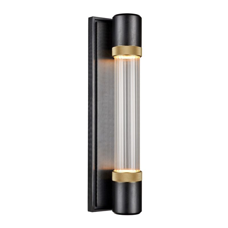 Zeev Lighting WS11724-LED-1-SBB-K-AGB-G3 LED Wall Sconce, Satin Brushed Black