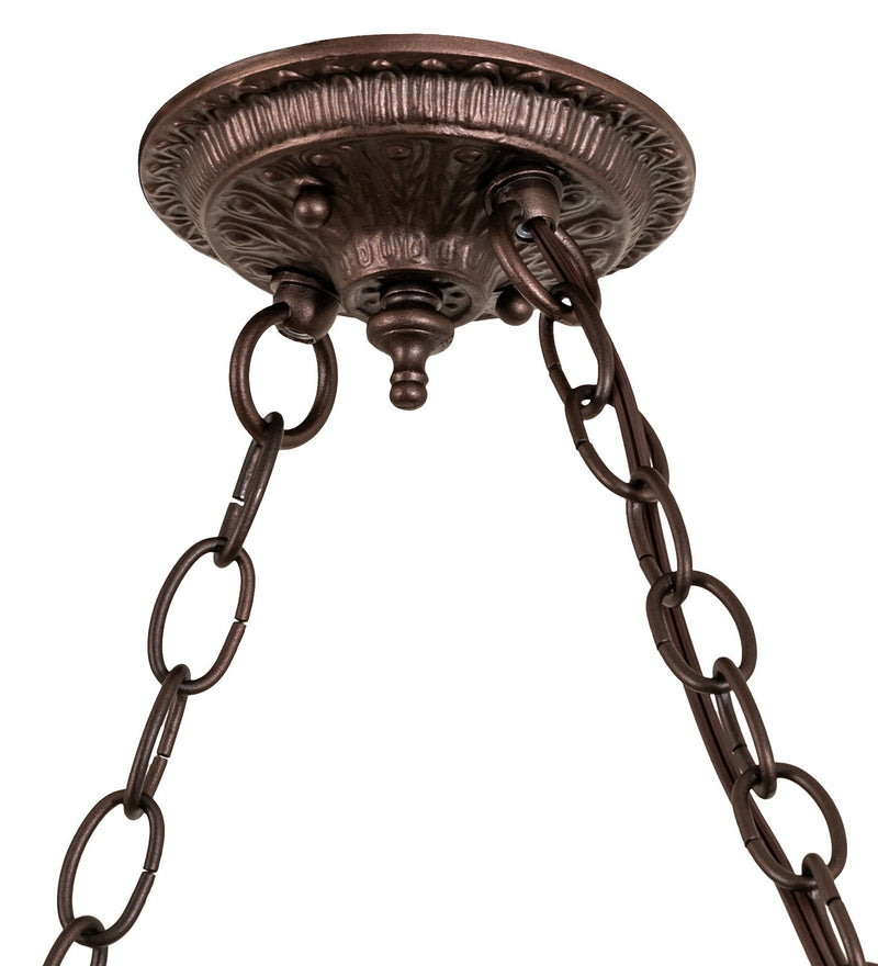 Meyda Tiffany 268382 Three Light Island Pendant, Mahogany Bronze