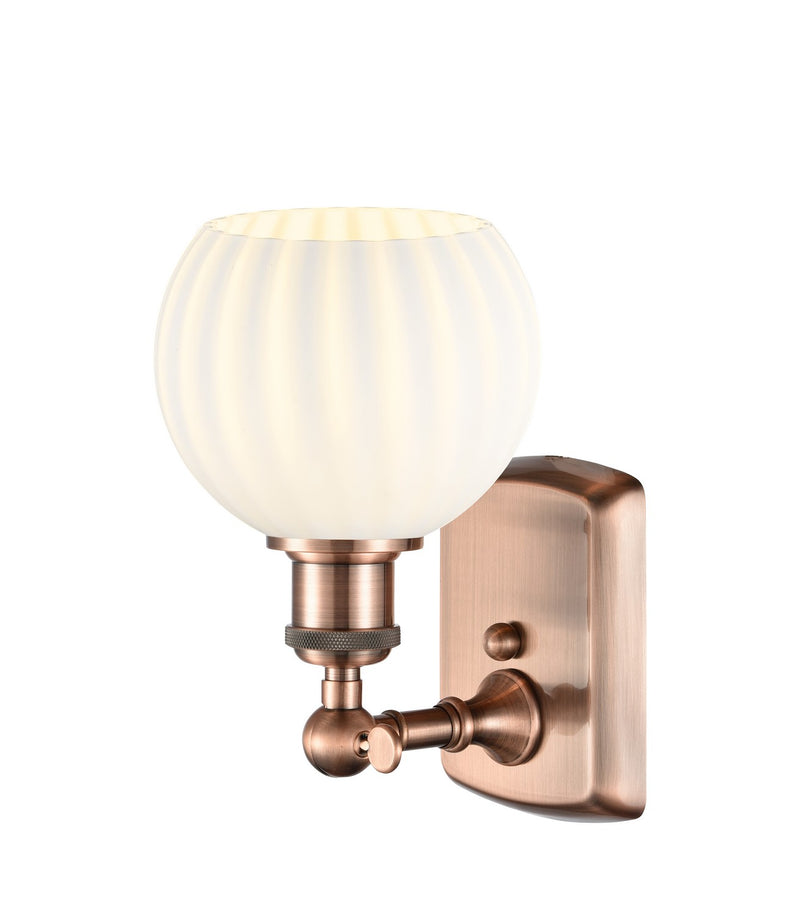 Innovations 516-1W-AC-G1217-6WV LED Wall Sconce, Antique Copper