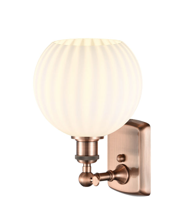 Innovations 516-1W-AC-G1217-8WV LED Wall Sconce, Antique Copper