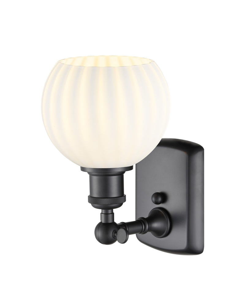 Innovations 516-1W-BK-G1217-6WV LED Wall Sconce, Matte Black