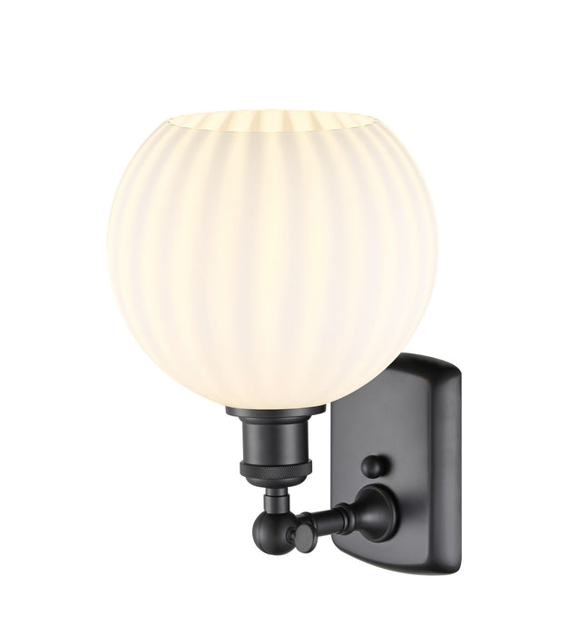 Innovations 516-1W-BK-G1217-8WV LED Wall Sconce, Matte Black