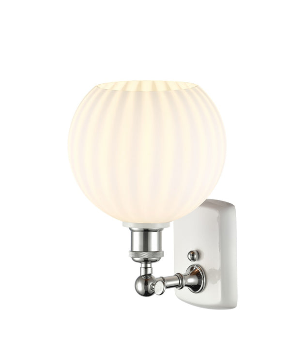 Innovations 516-1W-WPC-G1217-8WV LED Wall Sconce, White Polished Chrome