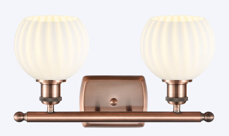 Innovations 516-2W-AC-G1217-6WV LED Bath Vanity, Antique Copper
