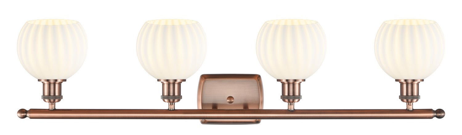 Innovations 516-4W-AC-G1217-6WV LED Bath Vanity, Antique Copper