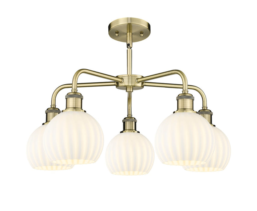 Innovations 516-5CR-AB-G1217-6WV LED Chandelier, Antique Brass