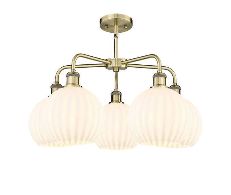 Innovations 516-5CR-AB-G1217-8WV LED Chandelier, Antique Brass