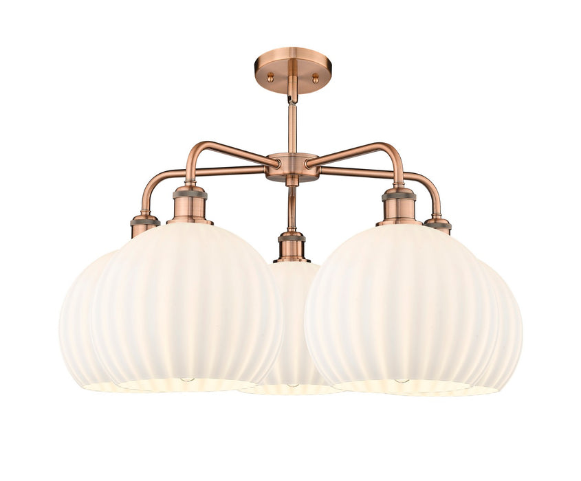 Innovations 516-5CR-AC-G1217-10WV LED Chandelier, Antique Copper