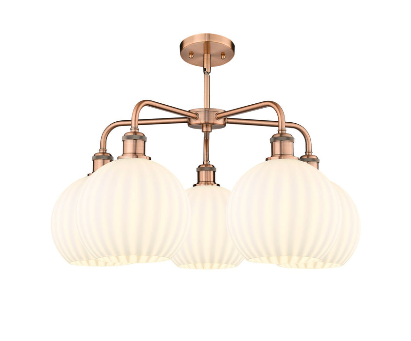 Innovations 516-5CR-AC-G1217-8WV LED Chandelier, Antique Copper