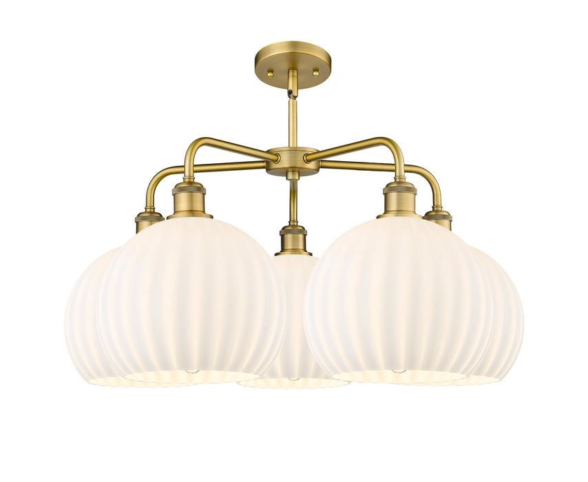 Innovations 516-5CR-BB-G1217-10WV LED Chandelier, Brushed Brass