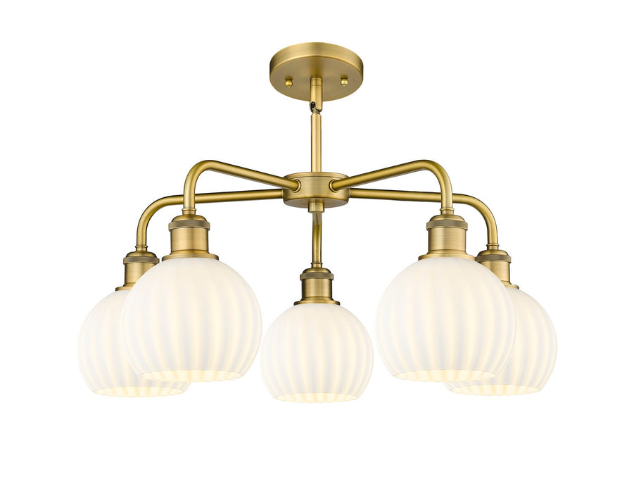 Innovations 516-5CR-BB-G1217-6WV LED Chandelier, Brushed Brass