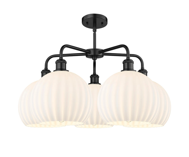 Innovations 516-5CR-BK-G1217-10WV LED Chandelier, Matte Black