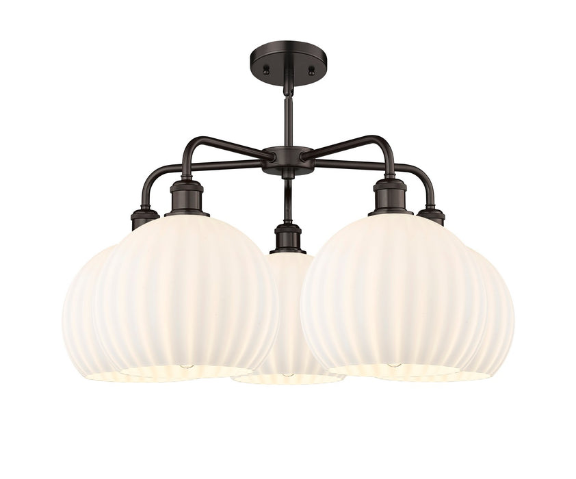 Innovations 516-5CR-OB-G1217-10WV LED Chandelier, Oil Rubbed Bronze