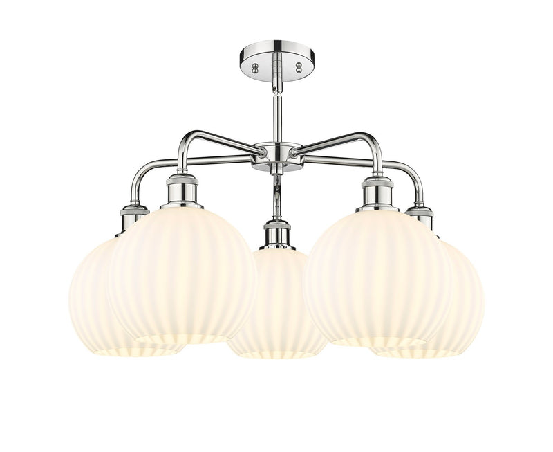 Innovations 516-5CR-PC-G1217-8WV LED Chandelier, Polished Chrome