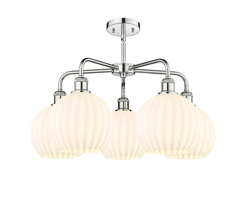 Innovations 516-5CR-PC-G1217-8WV LED Chandelier, Polished Chrome