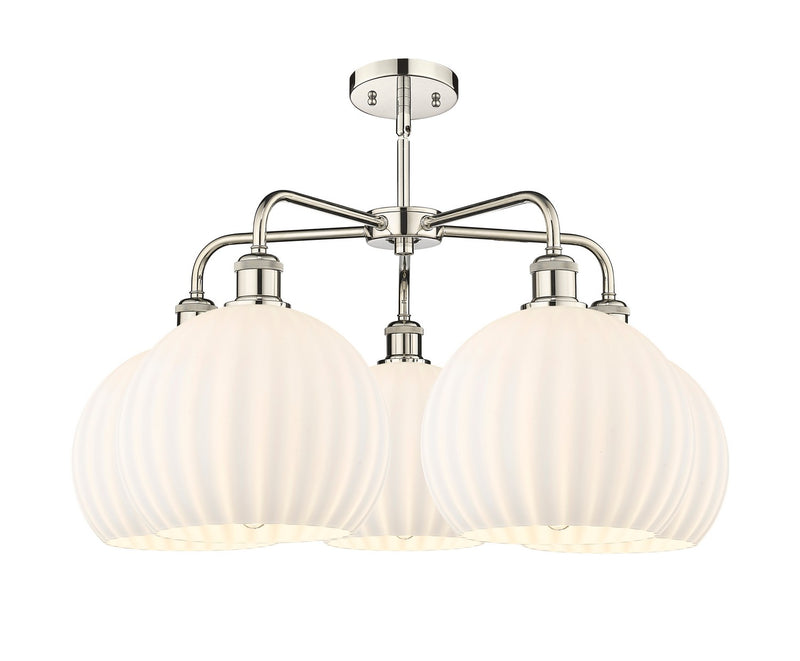 Innovations 516-5CR-PN-G1217-10WV LED Chandelier, Polished Nickel