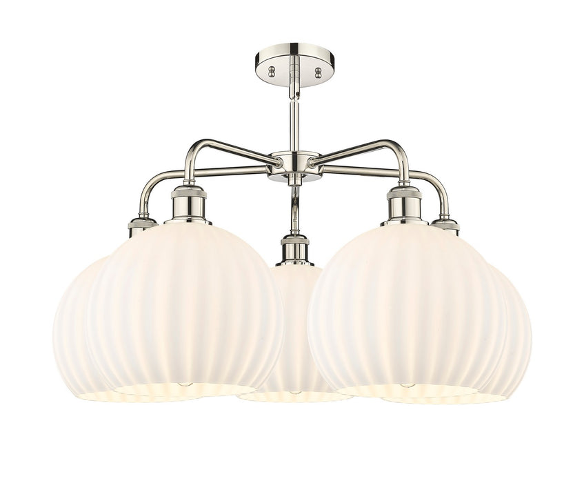 Innovations 516-5CR-PN-G1217-10WV LED Chandelier, Polished Nickel