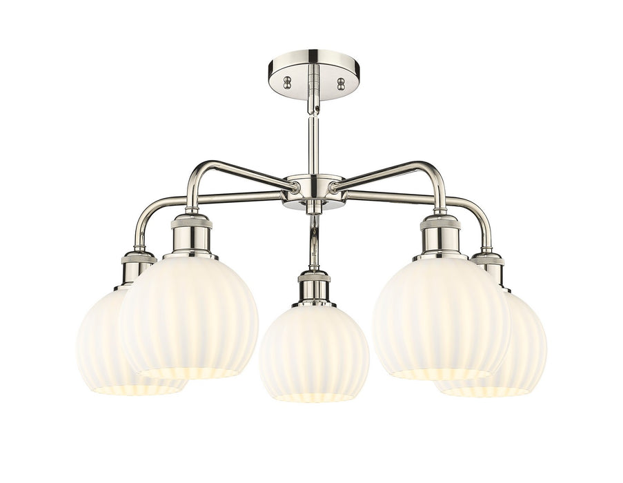 Innovations 516-5CR-PN-G1217-6WV LED Chandelier, Polished Nickel